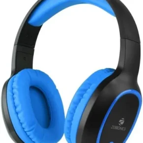 Zebronics Thunder BT 5.3 Headphone, 60H, Gaming Mode, Dual Pairing, ENC, AUX, mSD, Voice Asst(Blue)